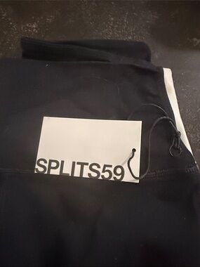Splits59 Black Kids Leggings with White Trim